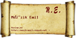Mázik Emil névjegykártya
