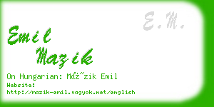 emil mazik business card